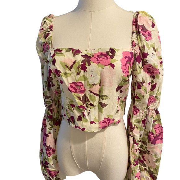 Floral Puff Sleeve Top - Picture 2 of 10